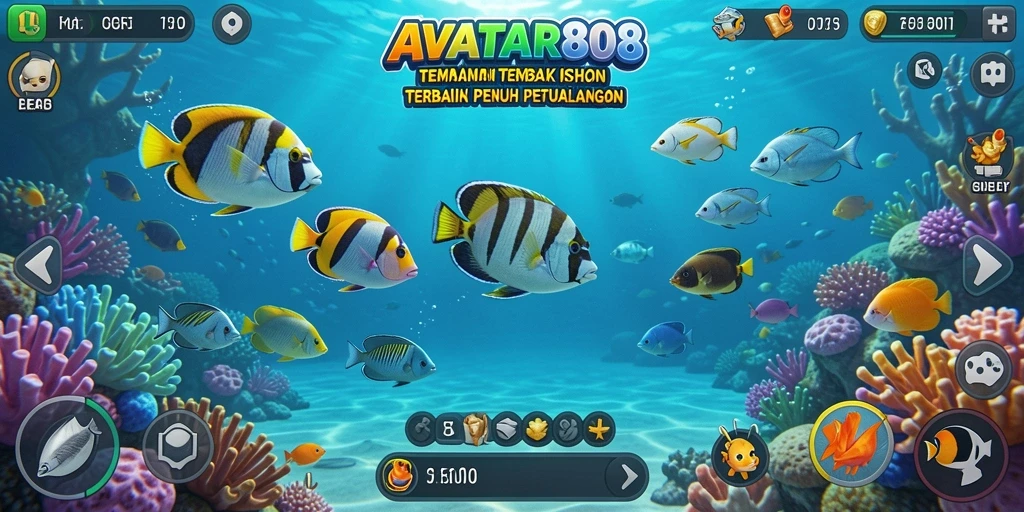 Tampilan menarik dan mendebarkan dari gameplay Tembak Ikan AVATAR808.