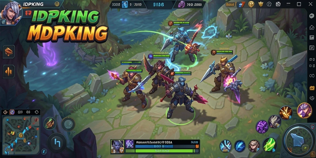 Tampilan gameplay seru dalam pertarungan tim di IDPKING.