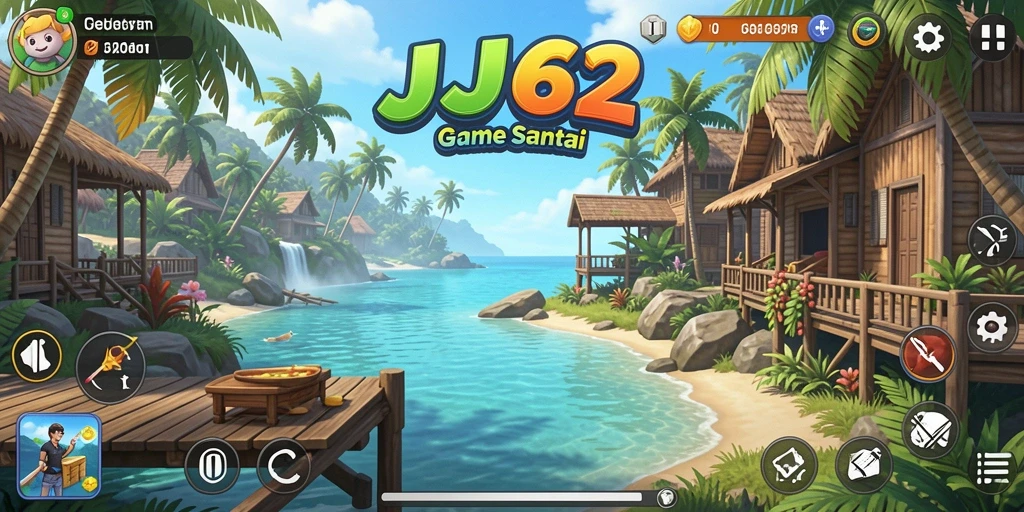 Tampilan gameplay JJ62 yang penuh warna dan ceria.