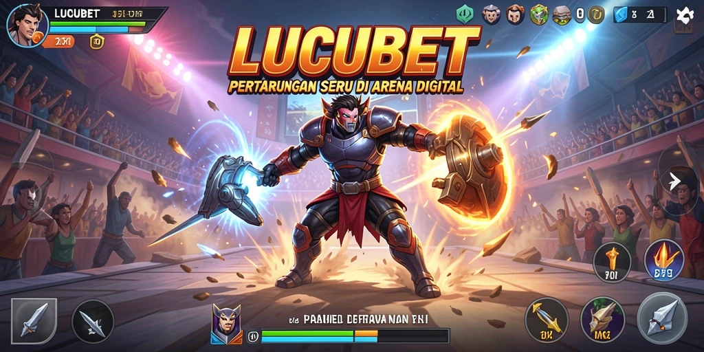 Gameplay LUCUBET yang penuh aksi pertarungan.
