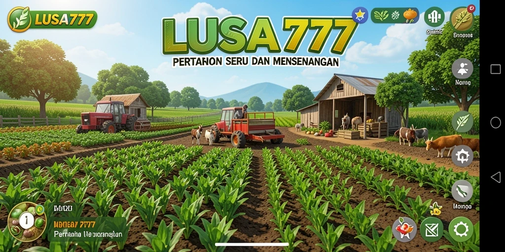 Tampilan gameplay LUSA777 dengan berbagai tanaman yang berkembang.