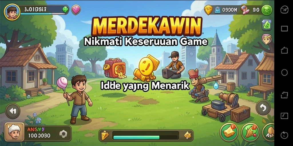 Tampilan gameplay Idle yang menarik di MERDEKAWIN.