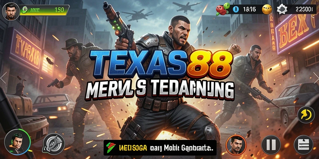 Screenshot gameplay <strong>TEXAS88</strong> menampilkan aksi mendebarkan dengan grafis yang menawan.