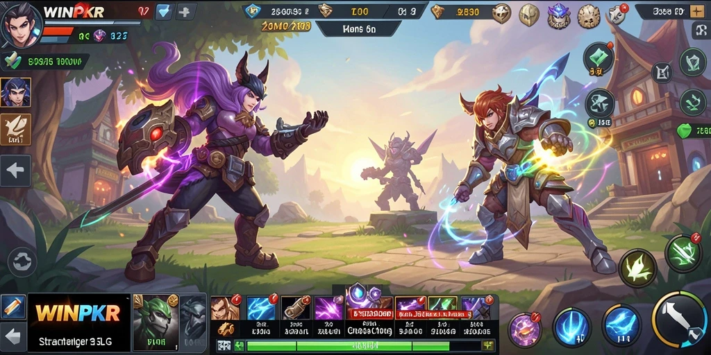 Screenshot utama WINPKR menampilkan momen intens dalam gameplay SLG.